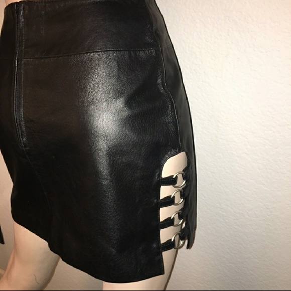 100% Leather Mini Skirt NWOT - Picture 4 of 6